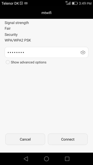 Enter the Wi-Fi password and select Connect
