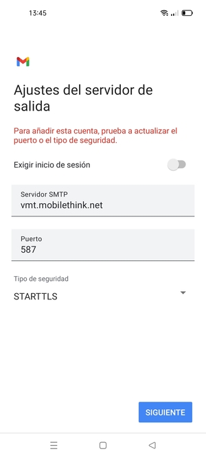 Seleccione Tipo de seguridad