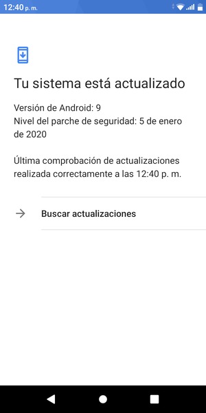 Si su teléfono está actualizado, verá la siguiente pantalla