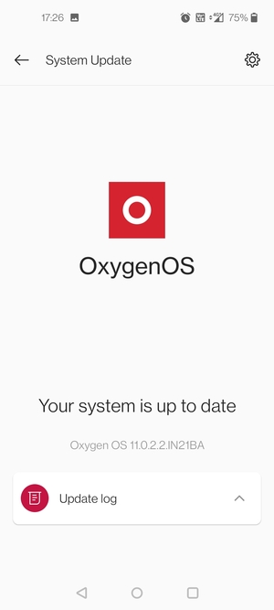 If your phone is up to date, you will see the following screen