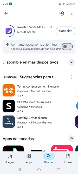 Espere a que el proceso de instalación finalice
