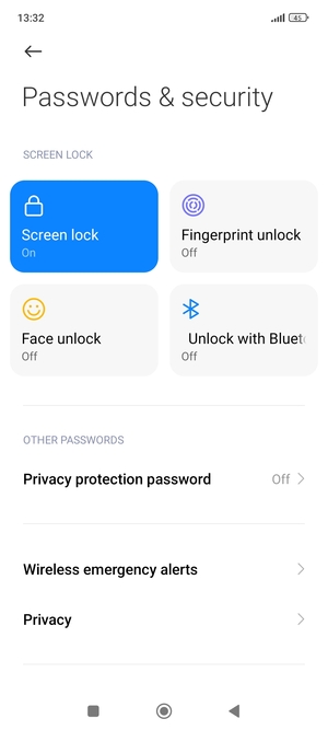 Your phone is now secure with a screen lock
