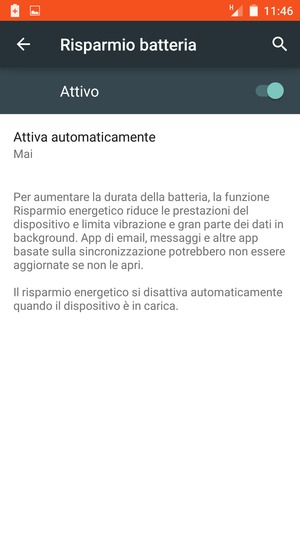 Attiva Risparmio batteria