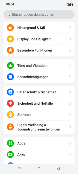Scrollen Sie und wählen Sie Datenschutz & Sicherheit