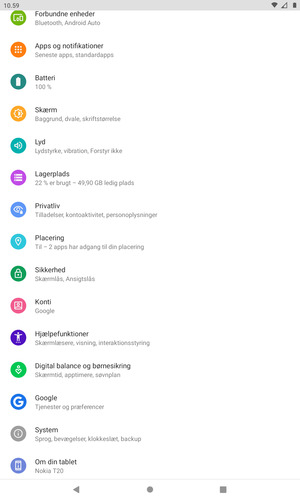 Scroll til og vælg System