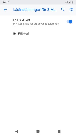 Välj Byt PIN-kod
