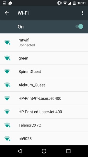 You are now connected to the Wi-Fi network