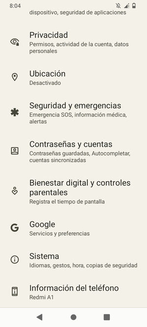 Desplácese y seleccione Contraseñas y cuentas