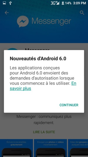 Sélectionnez CONTINUER