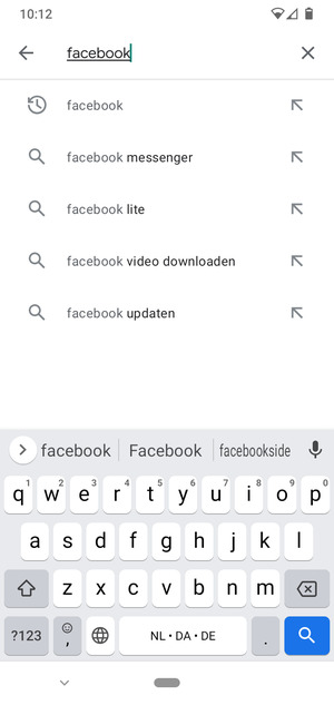 Voer de app-naam in en selecteer Zoeken