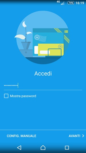 Inserisci la tua password e seleziona CONFIG. MANUALE