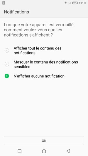 Sélectionnez votre option préférée et sélectionnez OK