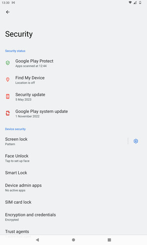 Your tablet is now secure with a screen lock