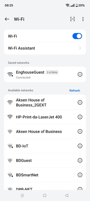 You are now connected to the Wi-Fi network