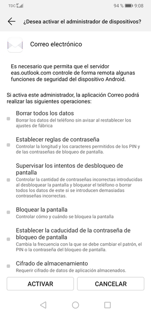 Seleccione ACTIVAR