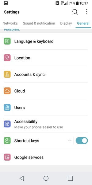 Select Accounts & sync