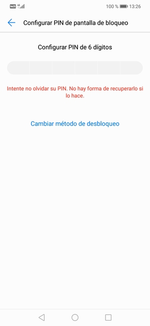 Seleccione Cambiar método de desbloqueo