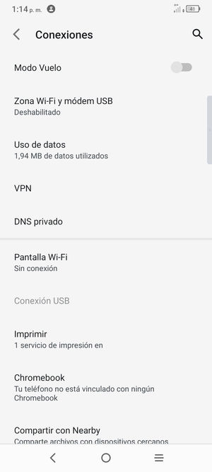 Seleccione Zona Wi-Fi y módem USB