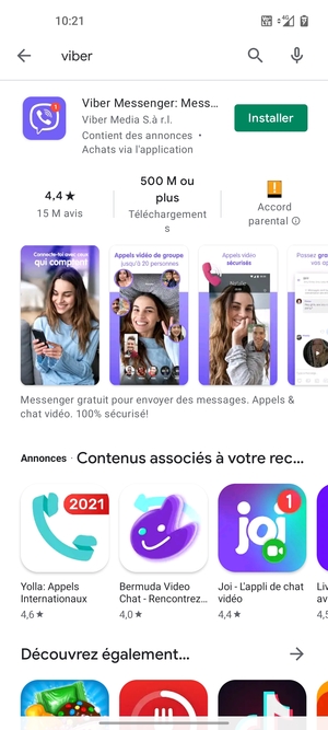 Sélectionnez l'appli