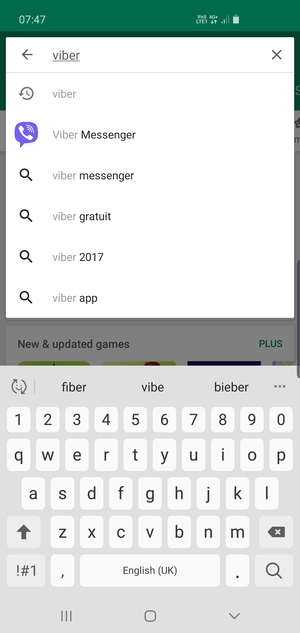 Saisissez le nom de l'appli et sélectionnez Rechercher