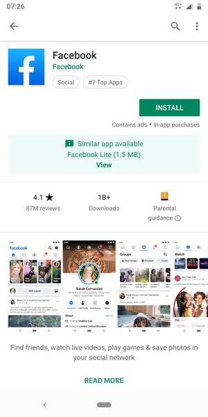 Select INSTALL