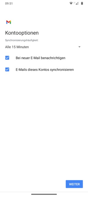 Wählen Sie WEITER