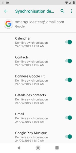 Sélectionnez le bouton du Menu