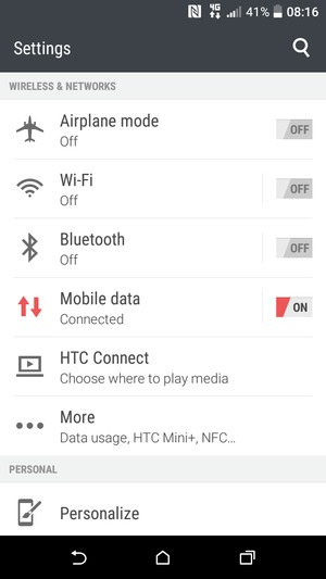 Select Mobile data