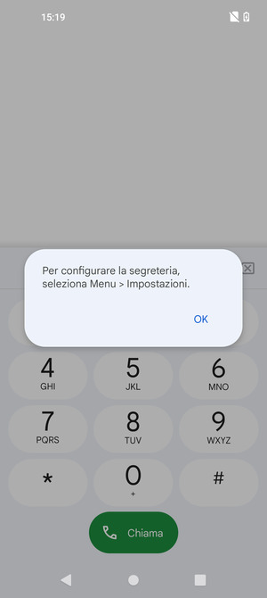 Se la segreteria telefonica non è configurata, seleziona OK