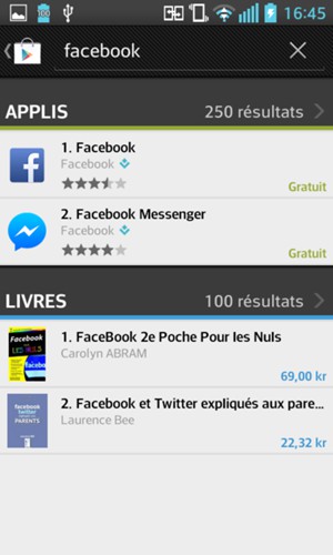 Sélectionnez l'appli
