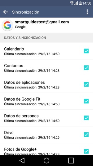 Marque todas las casillas de verificación y seleccione el botón Menú