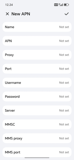 Enter Internet information