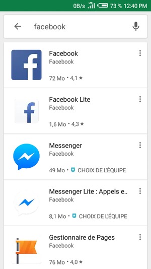 Sélectionnez l'appli