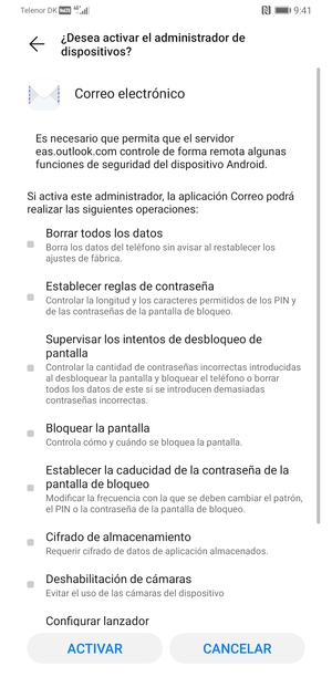 Seleccione ACTIVAR