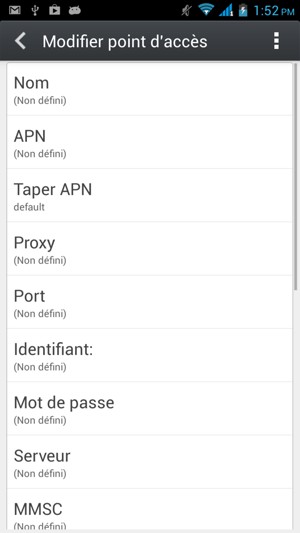 Saisissez les informations MMS