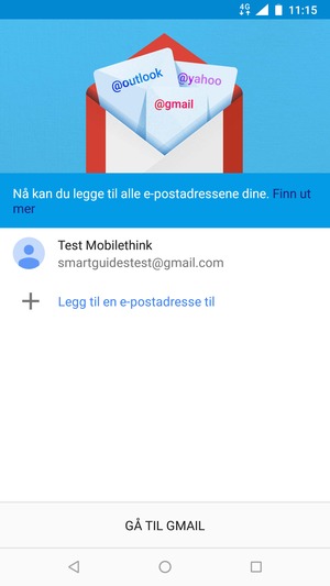 Velg GÅ TIL GMAIL