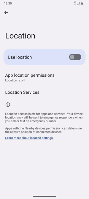 Turn off Use location