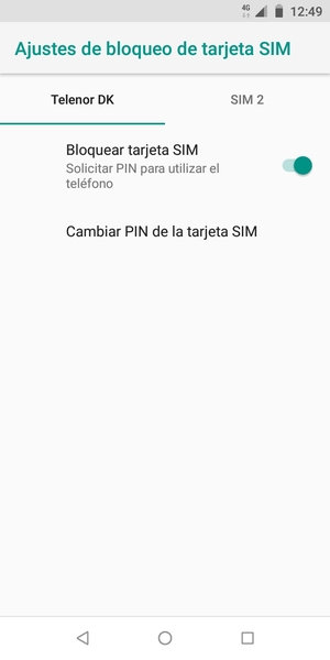 Seleccione Public y Cambiar PIN de la tarjeta SIM