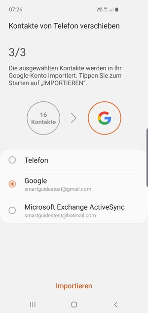 Wählen Sie Importieren