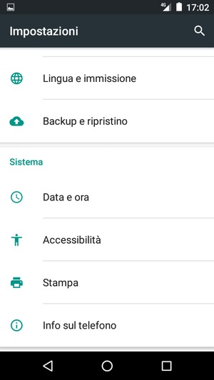 Scorri e seleziona Info sul telefono