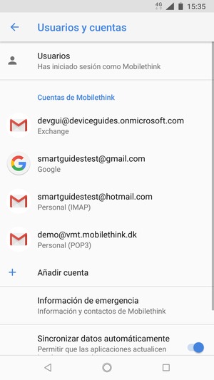 Seleccione su cuenta Google