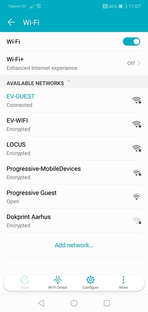 You are now connected to the Wi-Fi network