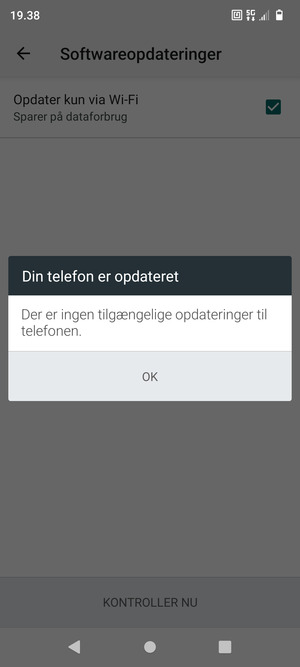 Hvis din telefon er opdateret, vælg OK