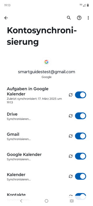 Ihre Daten werden synchronisiert
