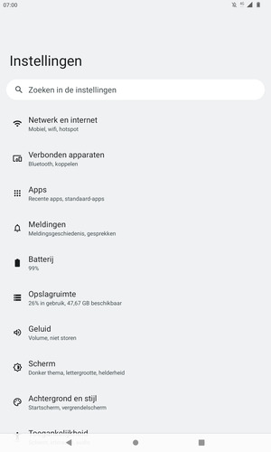 Selecteer Netwerk en internet