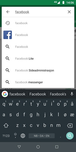 Skriv inn applikasjonsnavnet og velg Søk