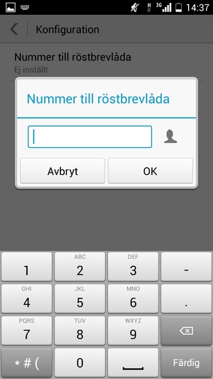 Ange Nummer till röstbrevlåda och välj OK