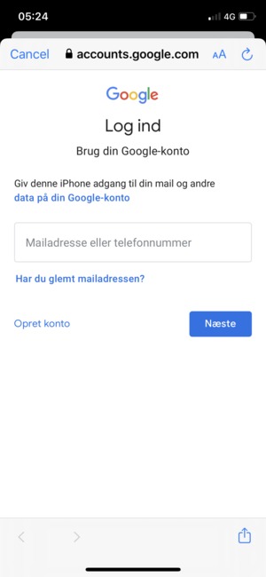 Enter your Email address and  select Next