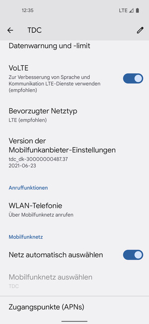 Scrollen Sie und wählen Sie Zugangspunkte (APNs)