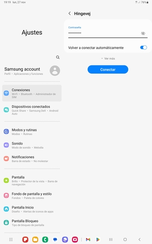 Introduzca la contraseña de Wi-Fi y seleccione Conectar